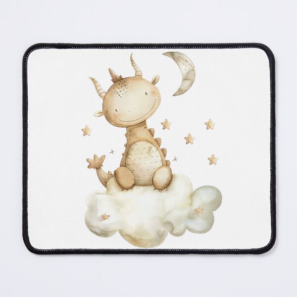 Item preview, Cute Baby Dragon Sitting on a Cloud with Stars and Moon designed and sold by EmiBarDesign.