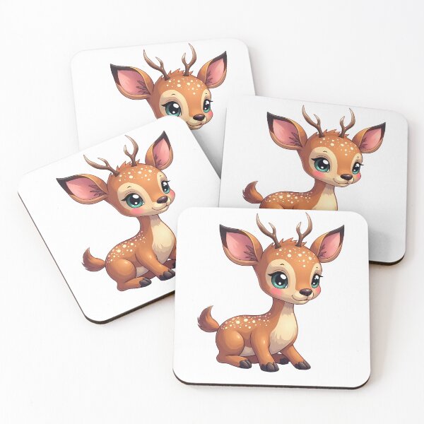 Item preview, Majestic Golden Elk calf cute illustration  designed and sold by ExploreAura Studio.