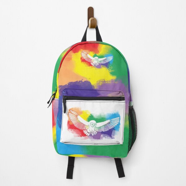 Item preview, Bold Rainbow Flying Owl Watercolor Digital Painting designed and sold by amgraphics.