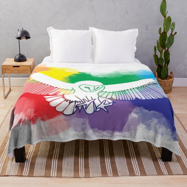Item preview, Bold Rainbow Flying Owl Watercolor Digital Painting designed and sold by amgraphics.