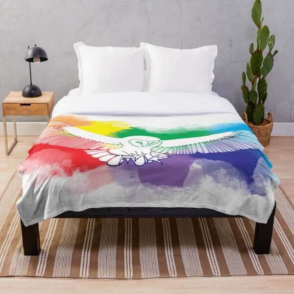 Aperçu de l'œuvre Peinture numérique à l'aquarelle représentant un hibou volant arc-en-ciel audacieux créée et vendue par amgraphics.