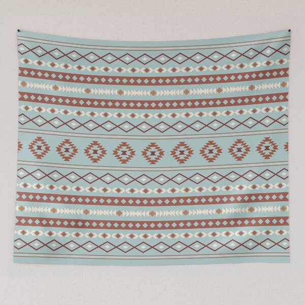 Item preview, Aztec Rusts Cream Blue Mixed Motifs Pattern designed and sold by NataliePaskell.