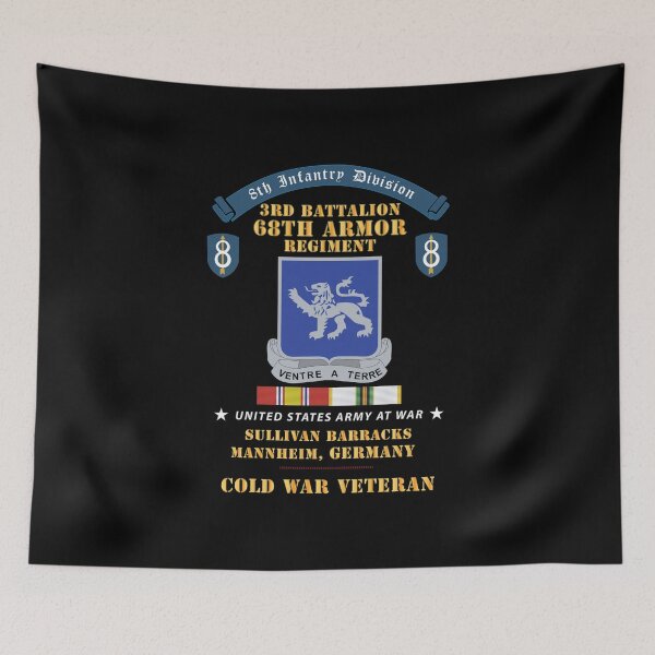 Item preview, 8th Infantry Division Scroll - 3rd Bn 68th Armor Regiment - Sullivan Barracks, Mannheim Germany - Cold War Vet w COLD SVC X 300 designed and sold by Military Insignia Products.