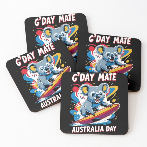 Item preview, G'Day Mate Australia Day Koala Surfing designed and sold by DomTeesHaven.