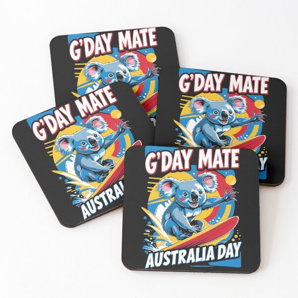 Item preview, G'Day Mate Australia Day Koala Surfing designed and sold by DomTeesHaven.