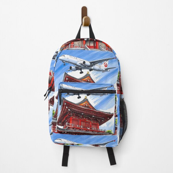 Item preview, Airplane Flying Over Japanese Temple Like Koyasan - Aviation Art designed and sold by EMaviation_.
