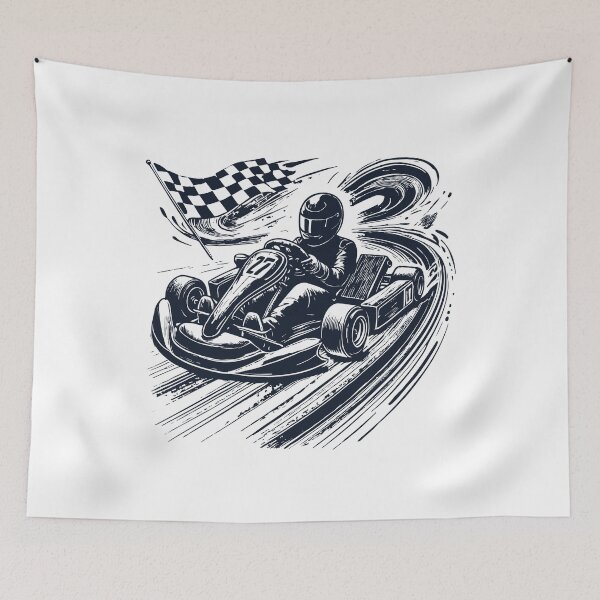 Item preview, Go-kart Adventure With Racer Vintage Style designed and sold by LuminOrb.