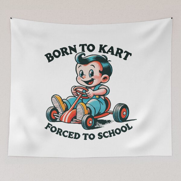 Item preview, Go-kart Retro Cartoon Born For Karting designed and sold by LuminOrb.