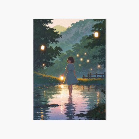 Artikel-Vorschau von Schwimmender Laternensee – Ein verträumtes Retro-Anime-Kunstwerk, designt und verkauft von LoFizzy.