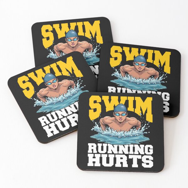 Item preview, SWIM BECAUSE RUNNING HURTS - SWIMMER designed and sold by KEF Custom.