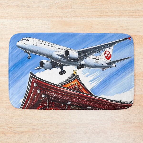 Item preview, Airplane Flying Over Japanese Temple Like Koyasan - Aviation Art designed and sold by EMaviation_.