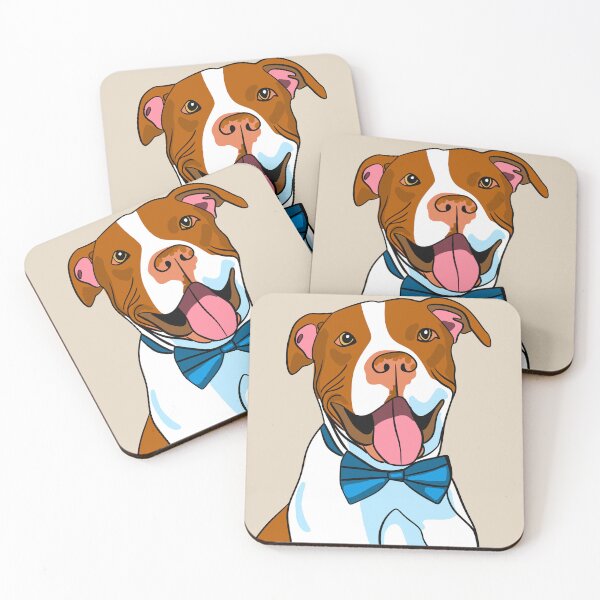Item preview, Pitbull orange smiling Dog funny and colorful design pet lovers designed and sold by Kikabu.