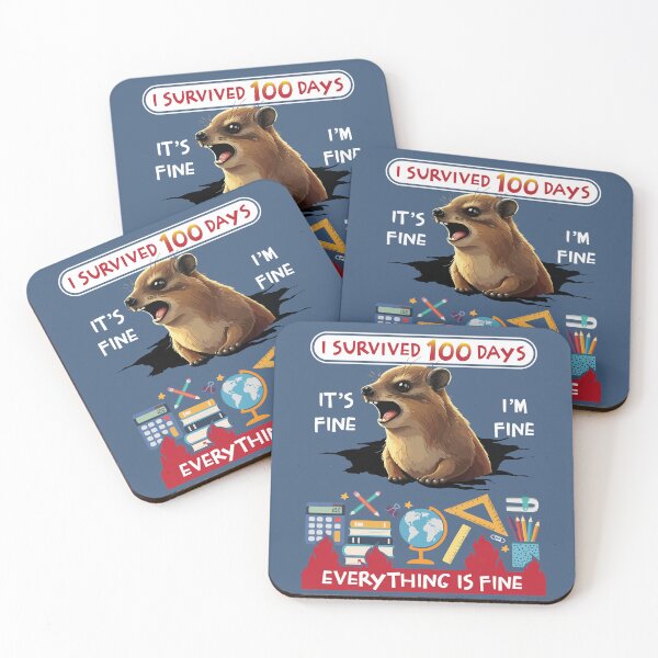 Item preview, I Survived 100 Days Of School Rock Hyrax Awawa It's Fine designed and sold by d247.