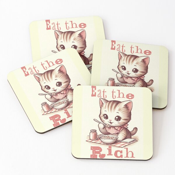 Item preview, Cute "Eat The Rich" Kitty Cat Angsty Kitten designed and sold by Shells Graffiti.