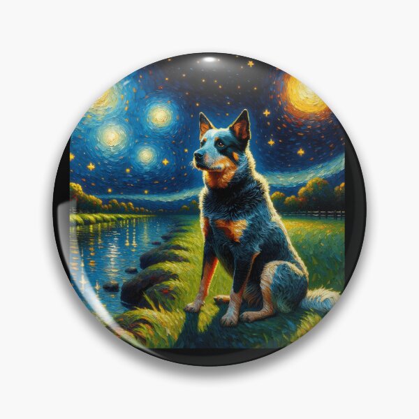 Artikelvorschau, Sternennacht Australian Cattle Dog Van Gogh Liebhaber entworfen und verkauft von Kimberley King Art King Art.