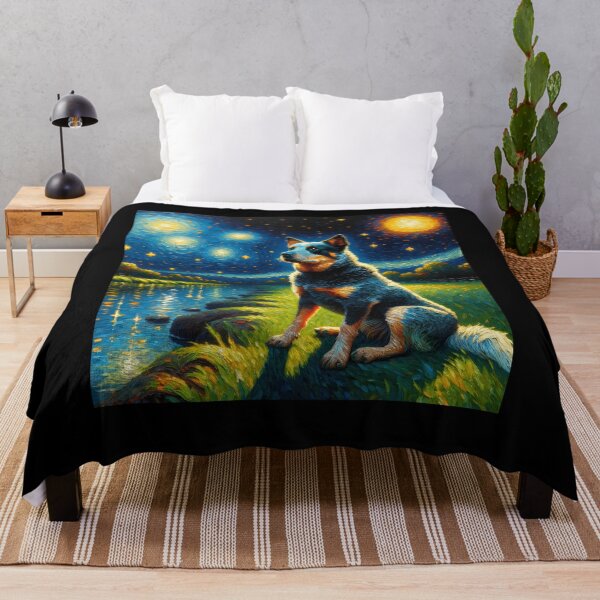 Item preview, Perro pastor australiano de la noche estrellada Amante de Van Gogh designed and sold by Kimberley King Art King Art.