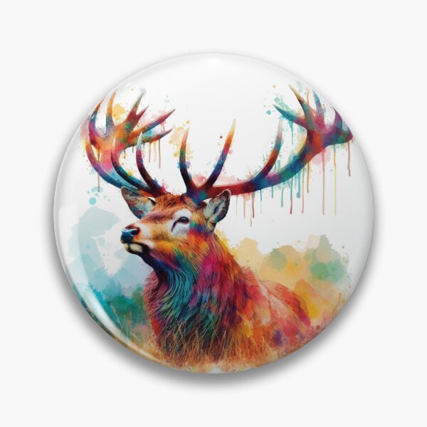 Item preview, Scottish Highland Stag Colorful Watercolor designed and sold by MaedK.