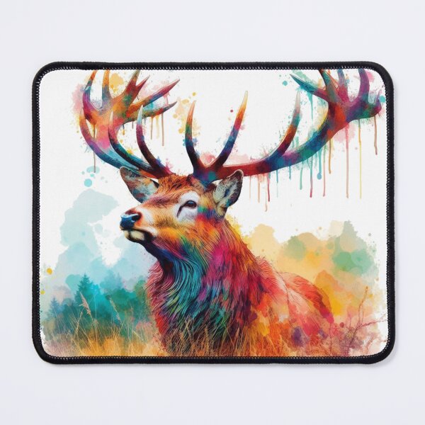 Item preview, Scottish Highland Stag Colorful Watercolor designed and sold by MaedK.