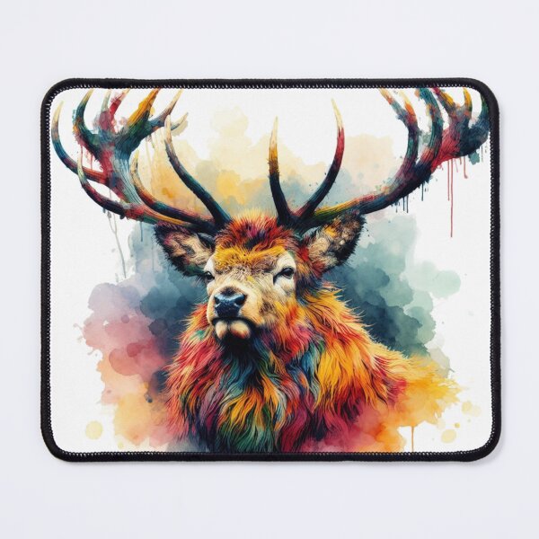 Item preview, Scottish Highland Stag Colorful Watercolor designed and sold by MaedK.