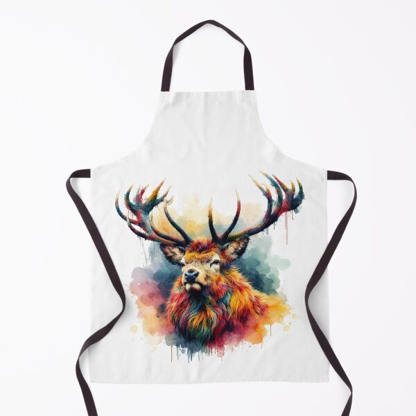 Item preview, Scottish Highland Stag Colorful Watercolor designed and sold by MaedK.