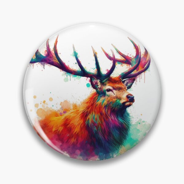 Item preview, Scottish Highland Stag Colorful Watercolor designed and sold by MaedK.