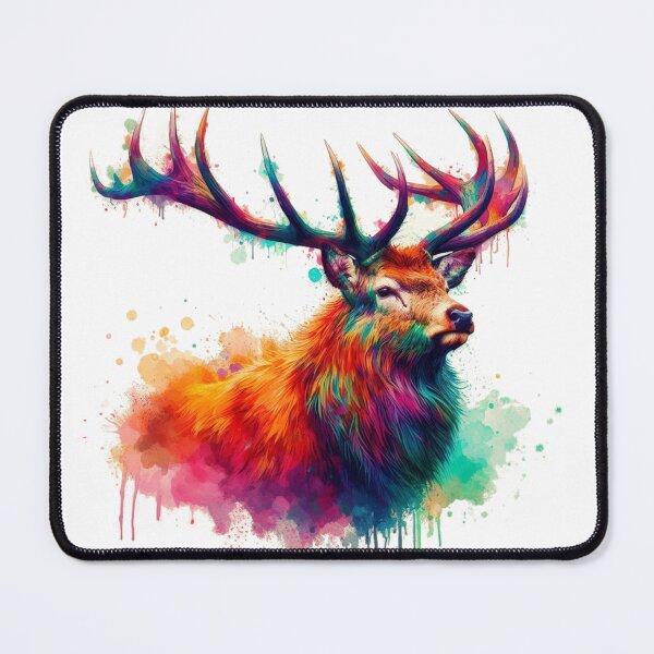 Item preview, Scottish Highland Stag Colorful Watercolor designed and sold by MaedK.
