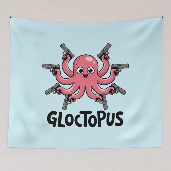 Item preview, Gloctopus! Funny Octopus Gun Pun designed and sold by PMCreative.