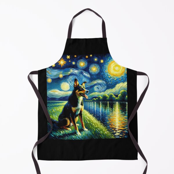 Item preview, Starry Night Australian Kelpie Dog Van Gogh Lover designed and sold by Kimberley King Art  King Art.