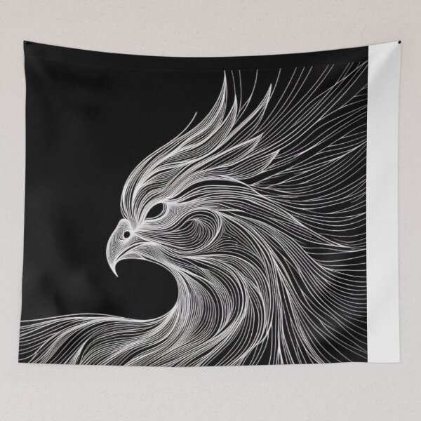 Item preview, Fierce Phoenix Head in Fluid Linework - Modern Mythical Art designed and sold by WildStroke.