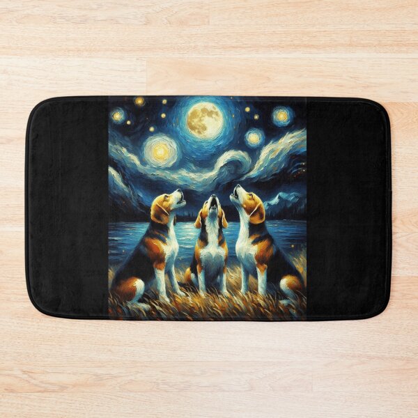 Item preview, Starry Night Three Beagles Howling at Moon Dog Lover designed and sold by Kimberley King Art  King Art.