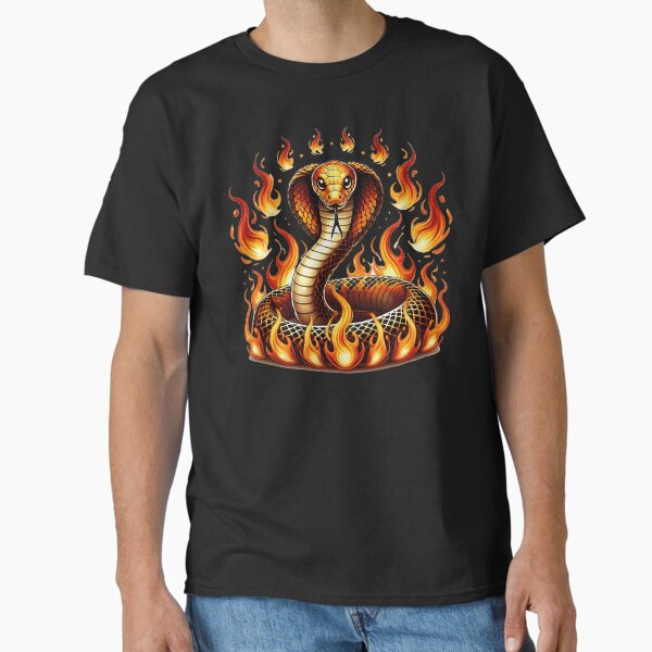Item preview, Chinese New Year 2025 Zodiac Apparel - Golden Flame Snake T-Shirt designed and sold by legendaryskins.