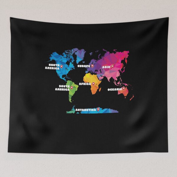Item preview, Colorful Map Of Earth designed and sold by MooonTees.
