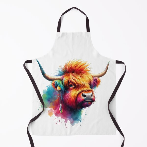 Item preview, Punk Rocker Scottish Highland Cow Colorful Watercolor designed and sold by MaedK.