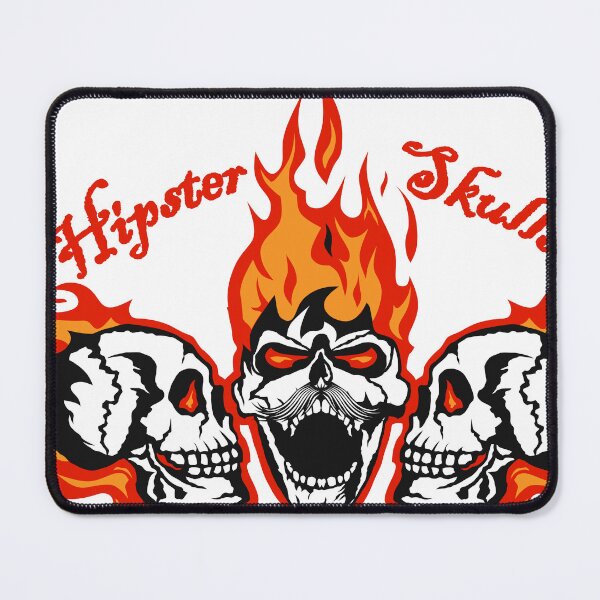 Item preview, hipster skull skull flame fire motorcycle designed and sold by Achille3777.