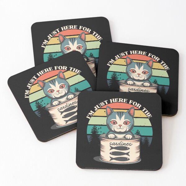 Item preview, Cat I'm Just Here For The Sardines Tinned Fish Retro T-Shirt designed and sold by SunfullyYours.