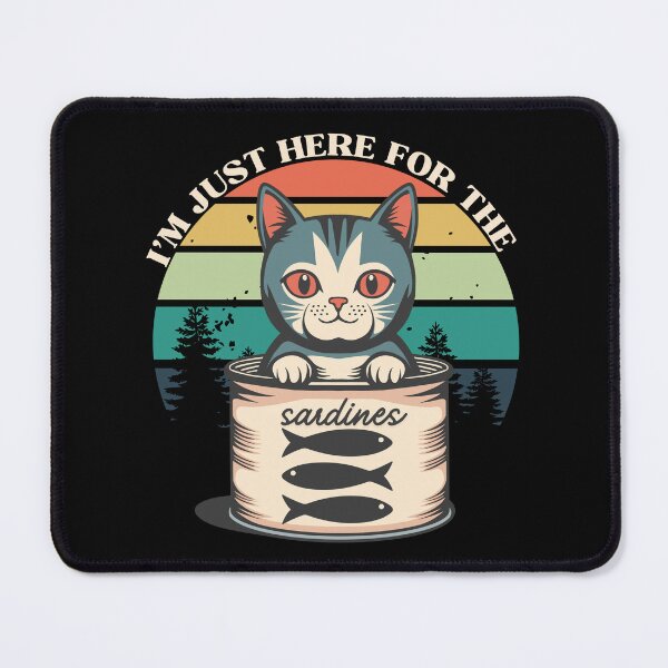 Item preview, Cat I'm Just Here For The Sardines Tinned Fish Retro T-Shirt designed and sold by SunfullyYours.