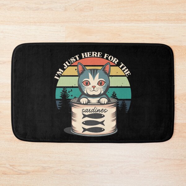 Item preview, Cat I'm Just Here For The Sardines Tinned Fish Retro T-Shirt designed and sold by SunfullyYours.