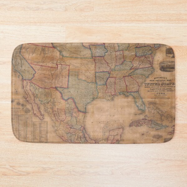 Item preview, Vintage Map of United States of America with Beige Pastel Vintage Colors designed and sold by mrana.