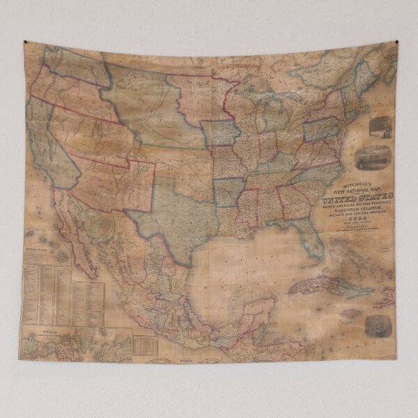 Item preview, Vintage Map of United States of America with Beige Pastel Vintage Colors designed and sold by mrana.