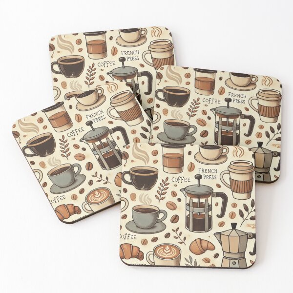 Item preview, Cozy Coffee Break - Warm Coffee-Themed Pattern designed and sold by Designeerguy.