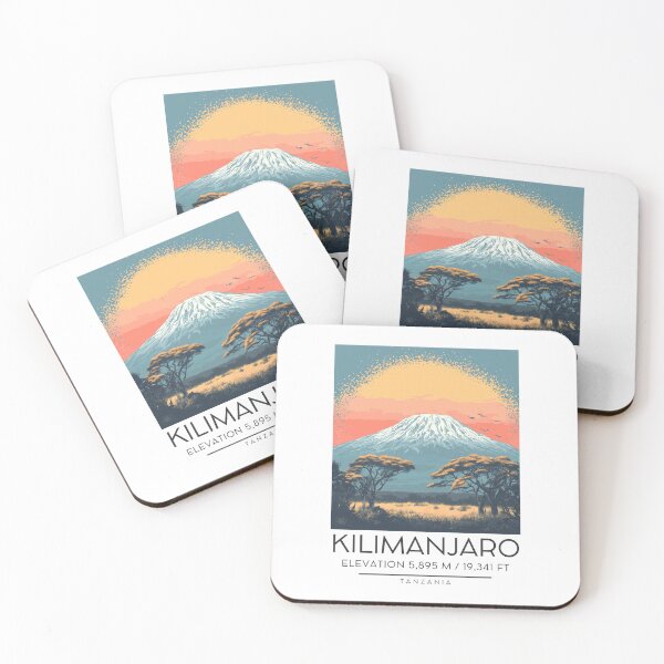 Item preview, A Vintage Illustration of Mount Kilimanjaro - Tanzania  designed and sold by GoodOldVintage.