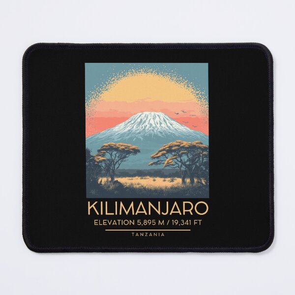 Item preview, A Vintage Illustration of Mount Kilimanjaro - Tanzania designed and sold by GoodOldVintage.