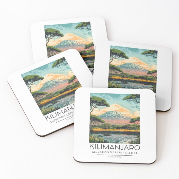 Item preview, A Vintage Illustration of Mount Kilimanjaro - Tanzania  designed and sold by GoodOldVintage.