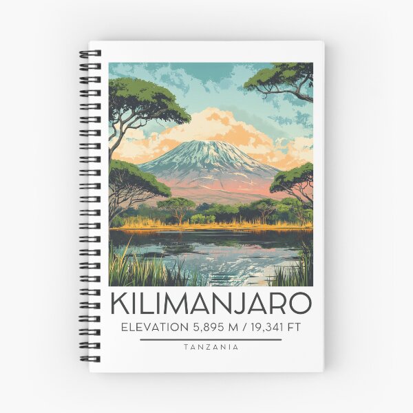 Item preview, A Vintage Illustration of Mount Kilimanjaro - Tanzania  designed and sold by GoodOldVintage.