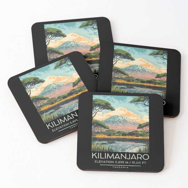 Item preview, A Vintage Illustration of Mount Kilimanjaro - Tanzania  designed and sold by GoodOldVintage.