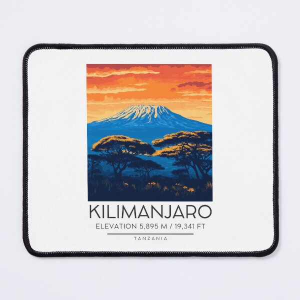 Item preview, A Vintage Illustration of Mount Kilimanjaro - Tanzania designed and sold by GoodOldVintage.