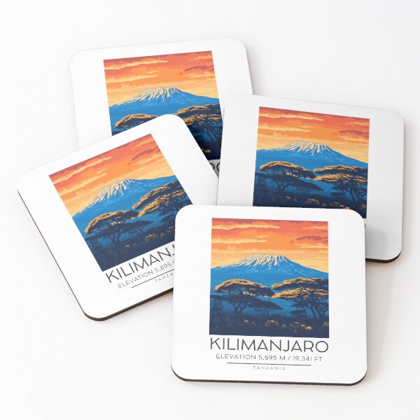 Item preview, A Vintage Illustration of Mount Kilimanjaro - Tanzania  designed and sold by GoodOldVintage.