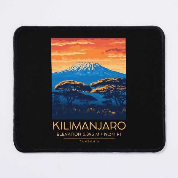 Item preview, A Vintage Illustration of Mount Kilimanjaro - Tanzania designed and sold by GoodOldVintage.