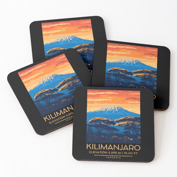 Item preview, A Vintage Illustration of Mount Kilimanjaro - Tanzania  designed and sold by GoodOldVintage.