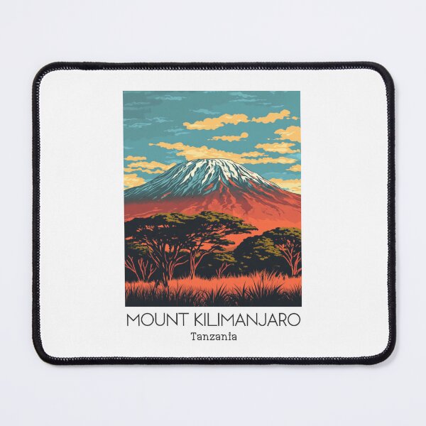 Item preview, A Vintage Illustration of Mount Kilimanjaro - Tanzania designed and sold by GoodOldVintage.